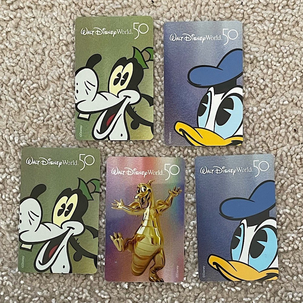 Walt Disney World 50th Anniversary Resort Room Key Cards WDW